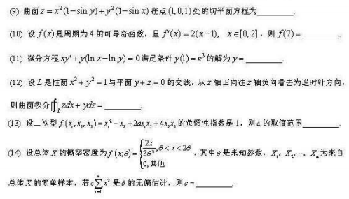 2014年半岛星空体育·(中国)官方网站数学(一)真题及其答案解析 2014年半岛星空体育·(中国)官方网站数学(一)真题及其答案解析