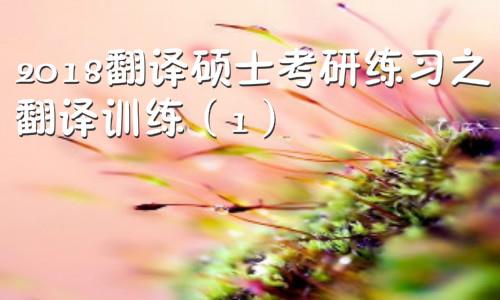 2018翻译硕士半岛星空体育·(中国)官方网站练习之翻译训练（1）